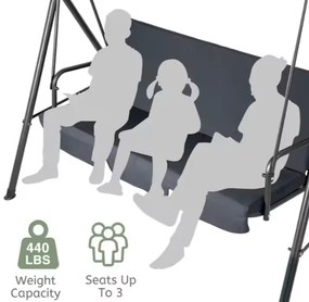 Lean Záhradná hojdačka sivá – 250kg, 2 vankúše