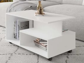 Konferenčný stolík na kolieskach Astor, biely%