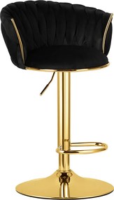 Sada 2 barových stoličiek MIG čierna / zlatá podnož