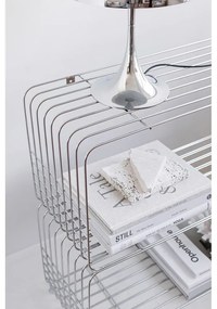 Kovová nástenná knižnica v lesklej striebornej farbe 70x30 cm Wire – Mette Ditmer Denmark