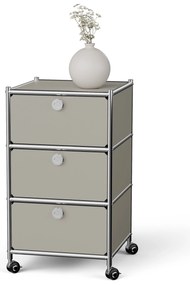 Kovová kancelárska skrinka »CN3« so zásuvkami, svetlosivá