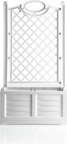 BAMA Kvetináč s dekoračnou mriežkou SEPARE, biely