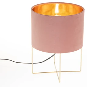 Moderná stolná lampa ružová so zlatom - Rosalina