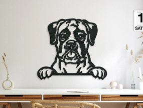drevko Drevený obraz na stenu Boxer Rozmer obrazu: 39,5 x 44,5 cm, Farba dekorácie: Čierna