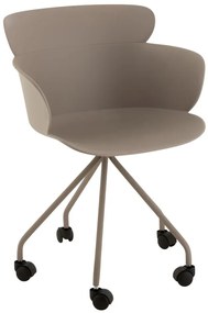 Plastová sivá stolička na kolieskach Eva - 56 * 53 * 81 cm