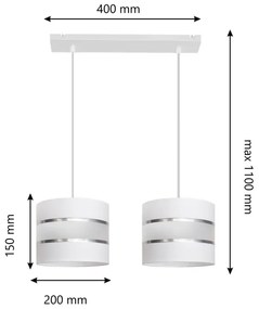 Luster na lanku HELEN 2xE27/15W/230V biela