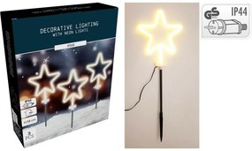 Vianočné LED vonkajšie osvetlenie Neónová hviezda, súprava 3 ks, v. 58 cm