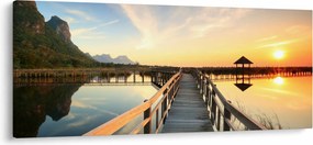 Obraz dreveného móla (120x50 cm)