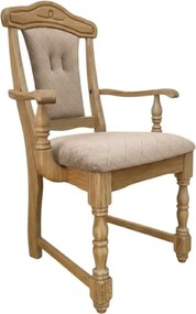 Klasická dubová - čalúnená stolička s podrúčkami FA, 65x53x99 cm Caro02