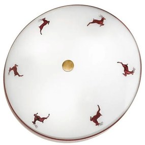 Kolarz 731.U13.4.103-Stropné svietidlo NONNA 3xE27/60W/230V pr.42cm červená/mosadz