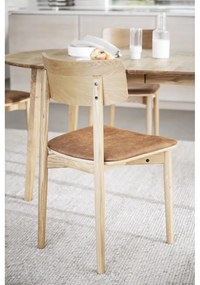 Jedálenská stolička z imitácie kože v koňakovohnedo-prírodnej farbe v súprave 2 ks Wolcott – Rowico