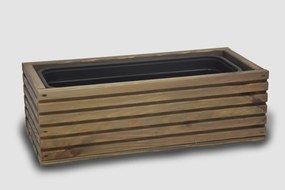 Drevený truhlík s plastovou vložkou - sivý Rozměry (cm): 44 x 20, v. 14