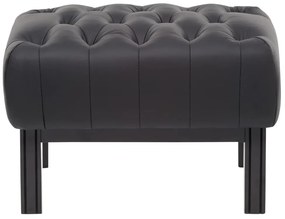 furniture-nabytek.cz - Masívny taburet Chesterfield Kingsfield z pravej kože, čierny – 61×46×43 cm