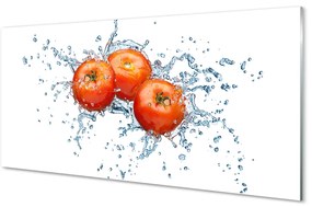 Obraz na skle paradajky voda 120x60 cm