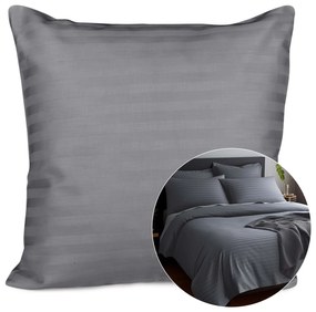 SATÉNOVÁ OBLIEČKA NA VANKÚŠ CIZGILI EXCLUSIVE 40X40 CM SIVÁ