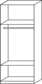 Sconto Šatníková skriňa CASE 3729 biela