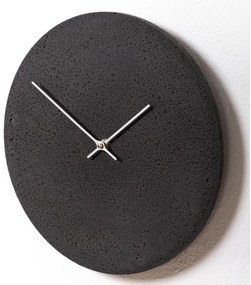 Dizajnové betónové hodiny Clockies Elements 30 bridlicové/strieborný hliník