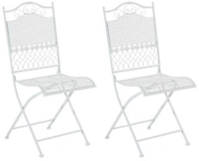 Kovová skladacia stolička Kiran (SET 2 ks) - Biela