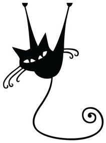 Čierna samolepka na vypínač Ambiance Acrobat Cat