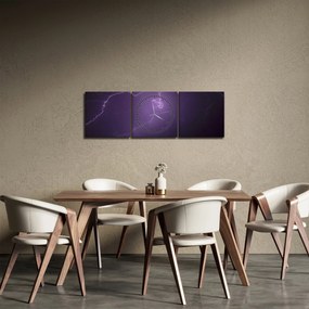 Obraz blesku na oblohe (s hodinami) (90x30 cm)