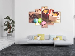 Obraz kávy a makronek (150x105 cm)