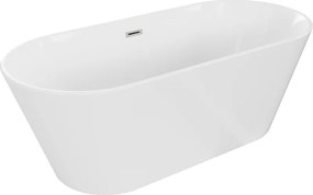Mexen Flavia, voľne stojaca vaňa 170 x 75 cm, biela, brúsená oceľ prepad, 54031708000-97