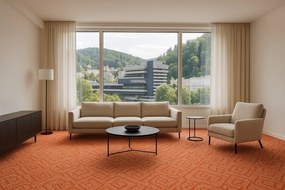 ITC, Koberec metráž Bella Marbella 53, na mieru, šíře 3m,4m,5m, oranžová, filc, obývacia izba