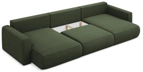 Khaki rozkladacia/s úložným priestorom rohová pohovka (do tvaru "U") Kapua – Makamii