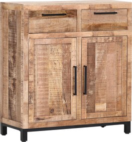 XXXLutz KOMODA, mangové drevo, prírodná farba, čierna, 90/85/40 cm Landscape - Komody - 002362086003