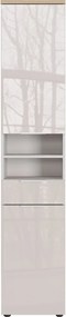 Krémová lesklá vysoká/úzka kúpeľňová skrinka 39x190 cm Tavira – Germania