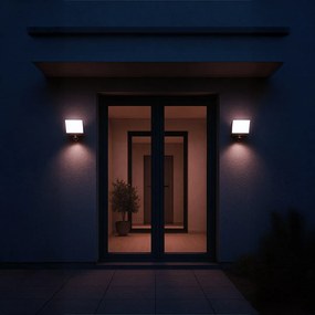 Exteriérové nástenné LED svietidlo Davos, 1x LED 30w, 4000k, čierna, pohybový senzor