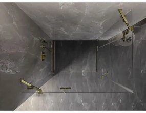 Mexen Lunar Duo, výklopný sprchový kút 115 x 80 cm, 8mm číre sklo, zlatý profil, 834-115L-080P-50-00