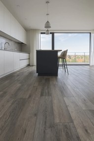 IVC Commercial, PVC podlaha - lino Logitex Ultimate 55 Tavel T81, na mieru, šíře 2m,4m, šedá, filc, chodba / predsieň