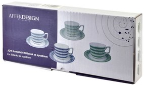 Porcelánová šálka s podšálkou Joy Beige 210 ml sada 6ks