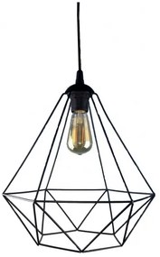 Luster na lanku DIAMOND 1xE27/60W/230V čierna