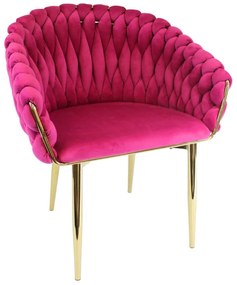 Ružová zamatová jedálenská stolička LUX 83cm