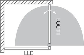 Roth Štvorcový alebo obdĺžnikový sprchový kút LLDO1+LLB - bez vaničky ROTH-Variant: šírka dverí: 70 cm, šírka pevnej steny: 75 cm, orientácia: Uni - …