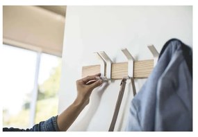 Nástenný vešiak z jaseňového dreva v matne strieborno-prírodnej farbe Rin – YAMAZAKI