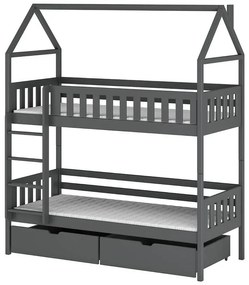 Posteľ Domček Gaja 80x160 grafit