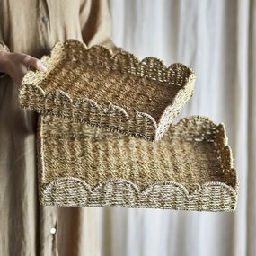 Bloomingville Servírovací podnos Brea Nature Seagrass Väčší