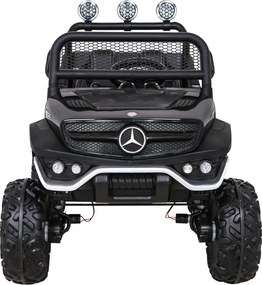 Ramiz Mercedes Benz Unimog elektrické autíčko pre deti čierne + terénny pohon 4x4