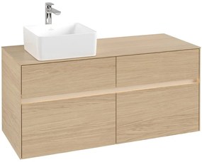 VILLEROY &amp; BOCH Collaro závesná skrinka pod umývadlo na dosku (umývadlo vľavo), 4 zásuvky, s LED osvetlením, 1200 x 500 x 548 mm, Nordic Oak, C042B0VJ