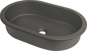 Deante Zápustné/poddoskové umývadlo Silia 58,8x39 cm - CQSTU6U, granit, antracit metalic