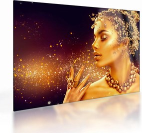 Sklenený obraz - Zlatý makeup (70x50 cm)