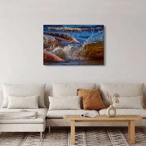 Detailný obraz - voda medzi kameňmi (90x60 cm)