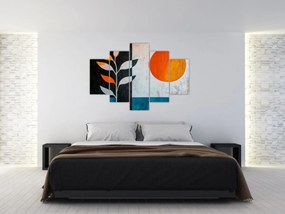 Obraz - Abstrakcia rastliny a slnka (150x105 cm)