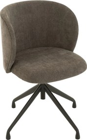 Šedá zamatová jedálenská točiaca stolička Chair Turn Grey - 56*48*77cm