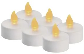 Čajové sviečky LED dekorácie Robi 6 ks bielej
