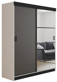 Skriňa Retro 138 5L Biely / Dvierka grafit