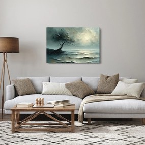 Obraz - Olejomaľba stromu s oceánom (90x60 cm)